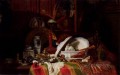 Trinquier Antoine Guillaume Naturaleza muerta con platos, un jarrón, un candelabro y otros objetos Gustave Jean Jacquet